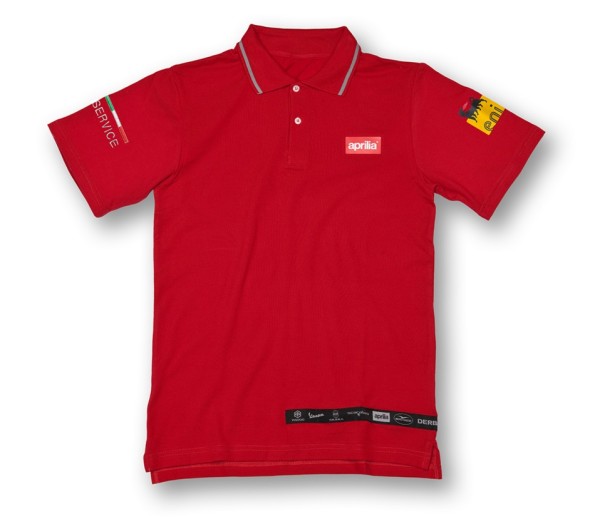 Aprilia Polo Shirt Werkstattbekleidung Service, rot